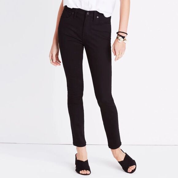 Madewell Tall 9” Mid-Rise Skinny Jeans in ISKO Stay Black Size 26T | 2 Tall - Picture 4 of 14